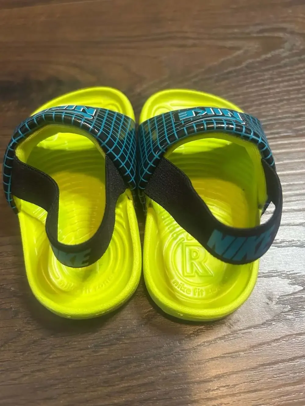 Nike Toddler Kawa Slide SE Sandals - Black/Aquamarine-Cyber (CW1658-001)